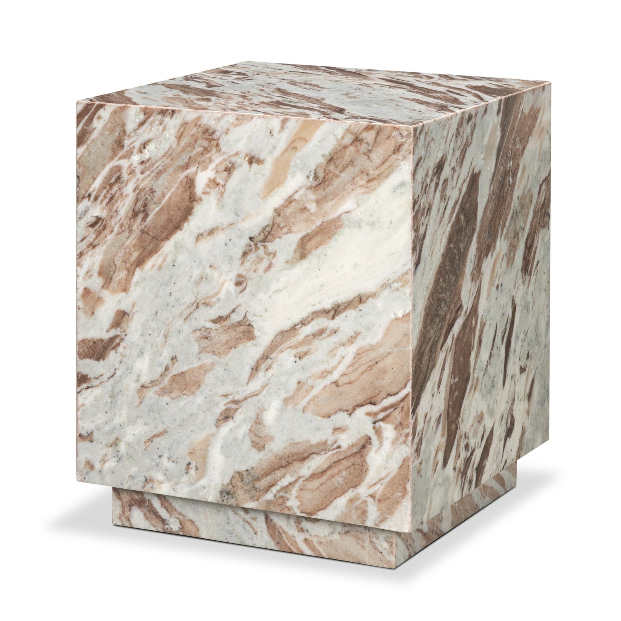 Matteo Solid Pink Marble Square Side Table - Dekor Butik