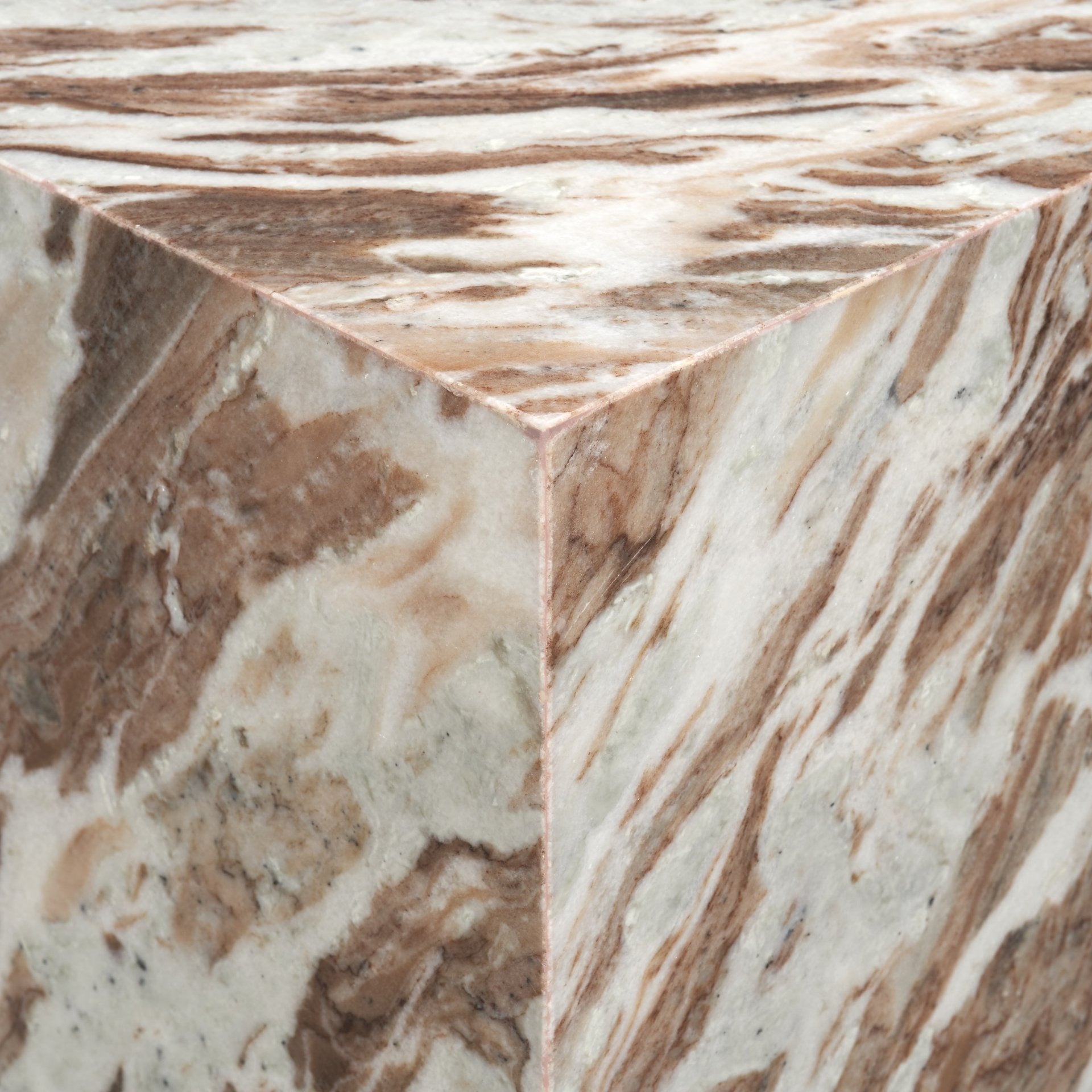 Matteo Solid Pink Marble Square Side Table - Dekor Butik