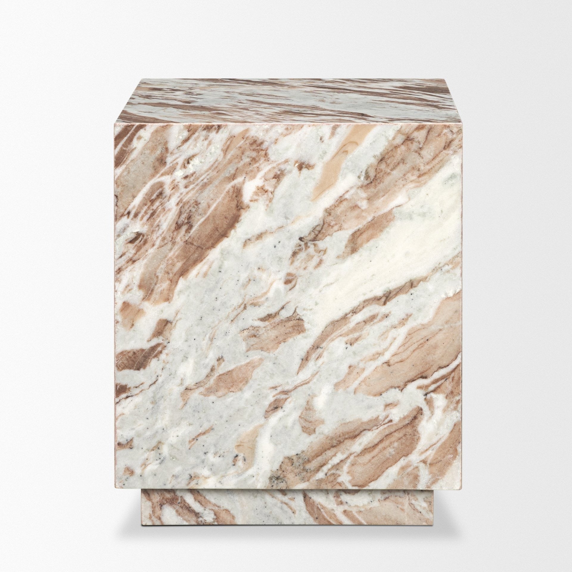 Matteo Solid Pink Marble Square Side Table - Dekor Butik