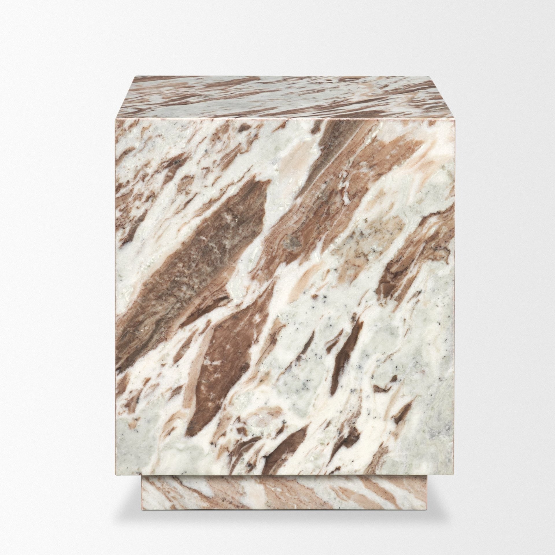 Matteo Solid Pink Marble Square Side Table - Dekor Butik