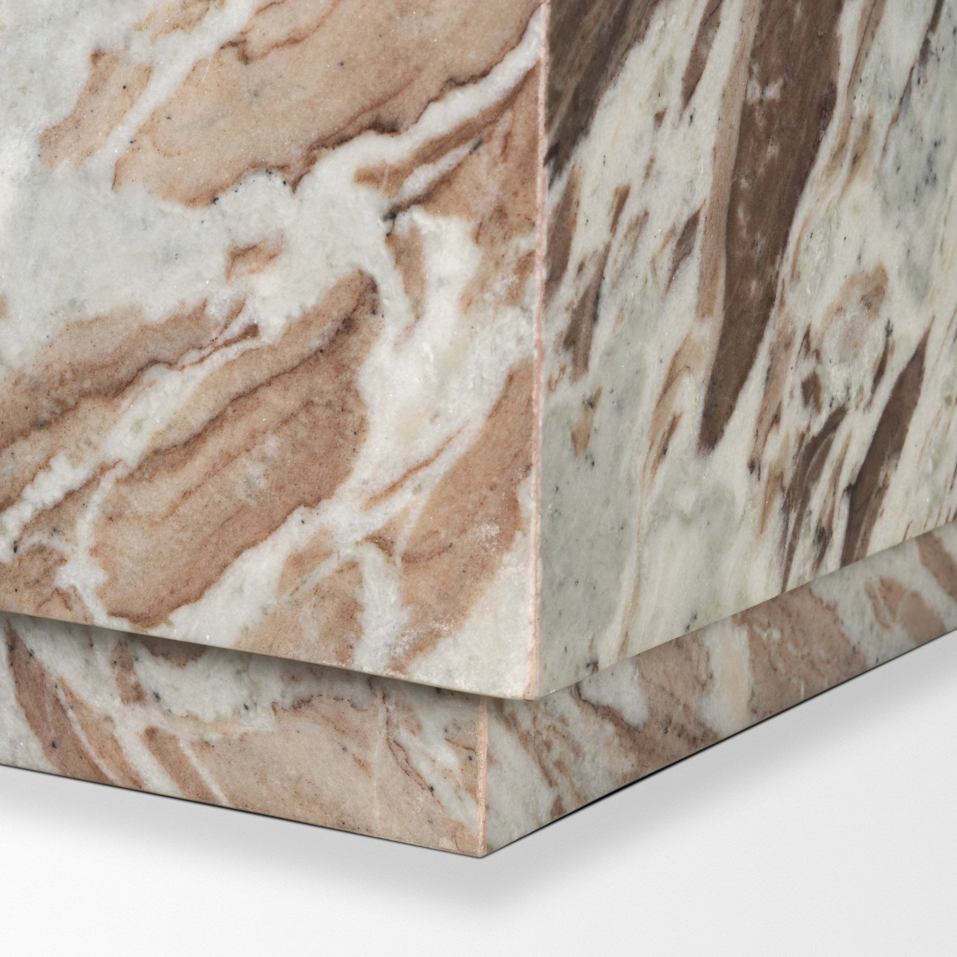 Matteo Solid Pink Marble Square Side Table - Dekor Butik