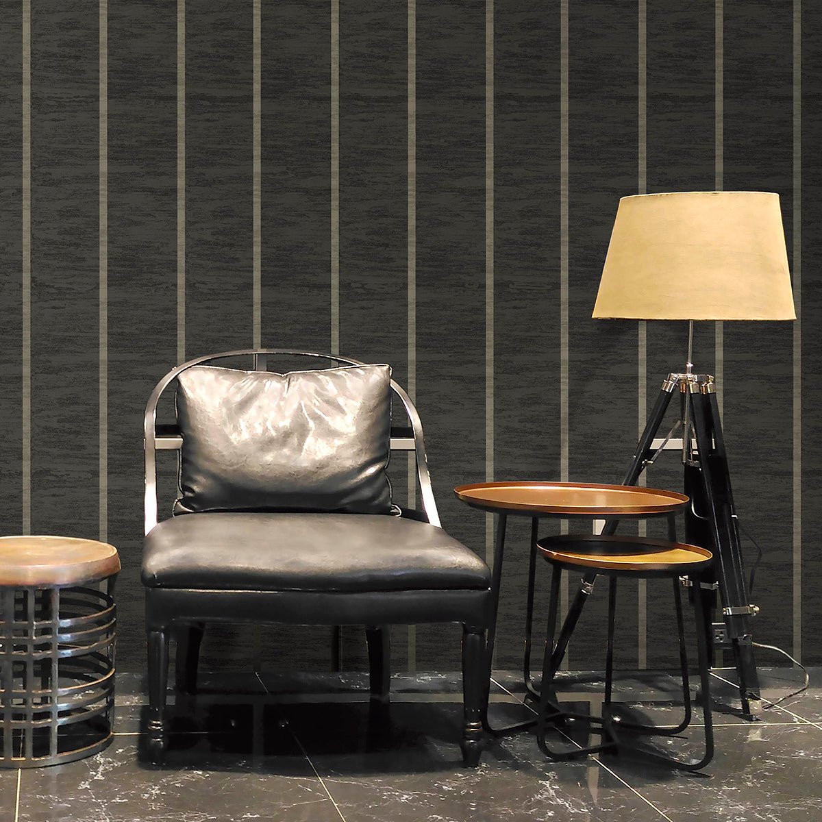WallpaperMetallic Striped Wallpaper - Dekor Butik