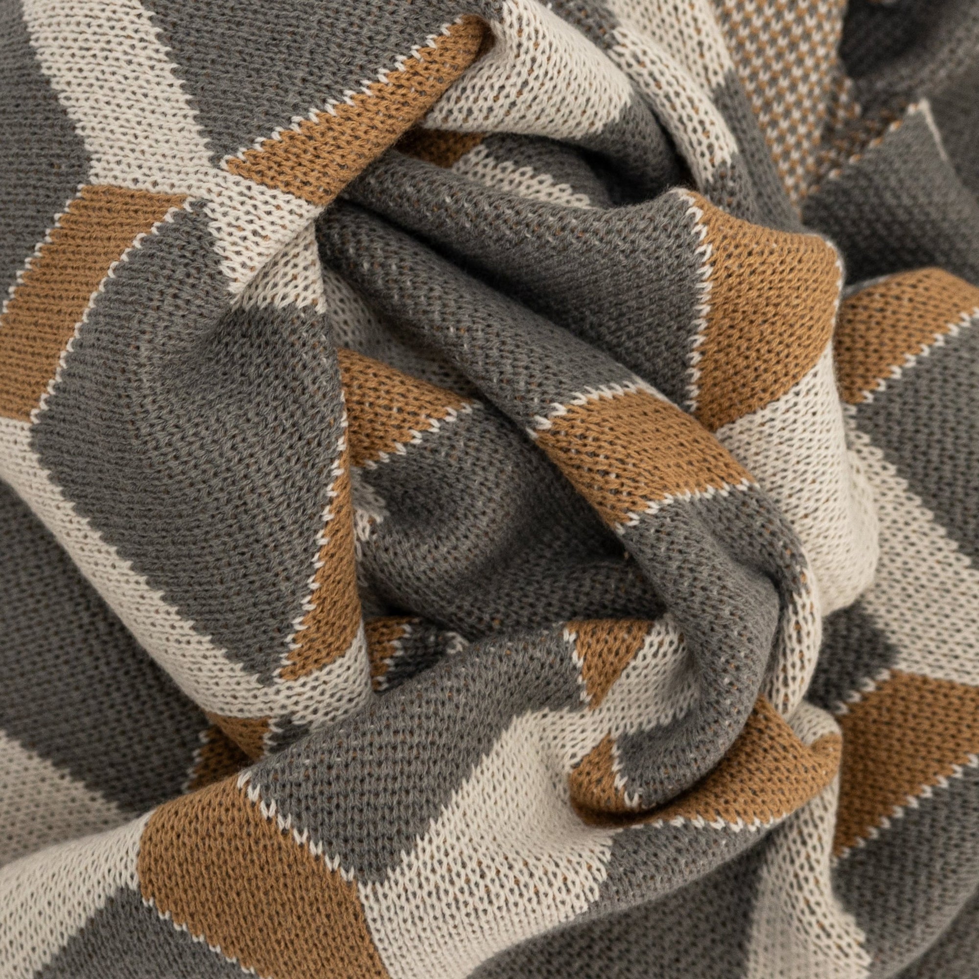 Throw BlanketsMetroGlam Tri Color Arcylic Knit Throw Blanket 50"x 60" - Dekor Butik