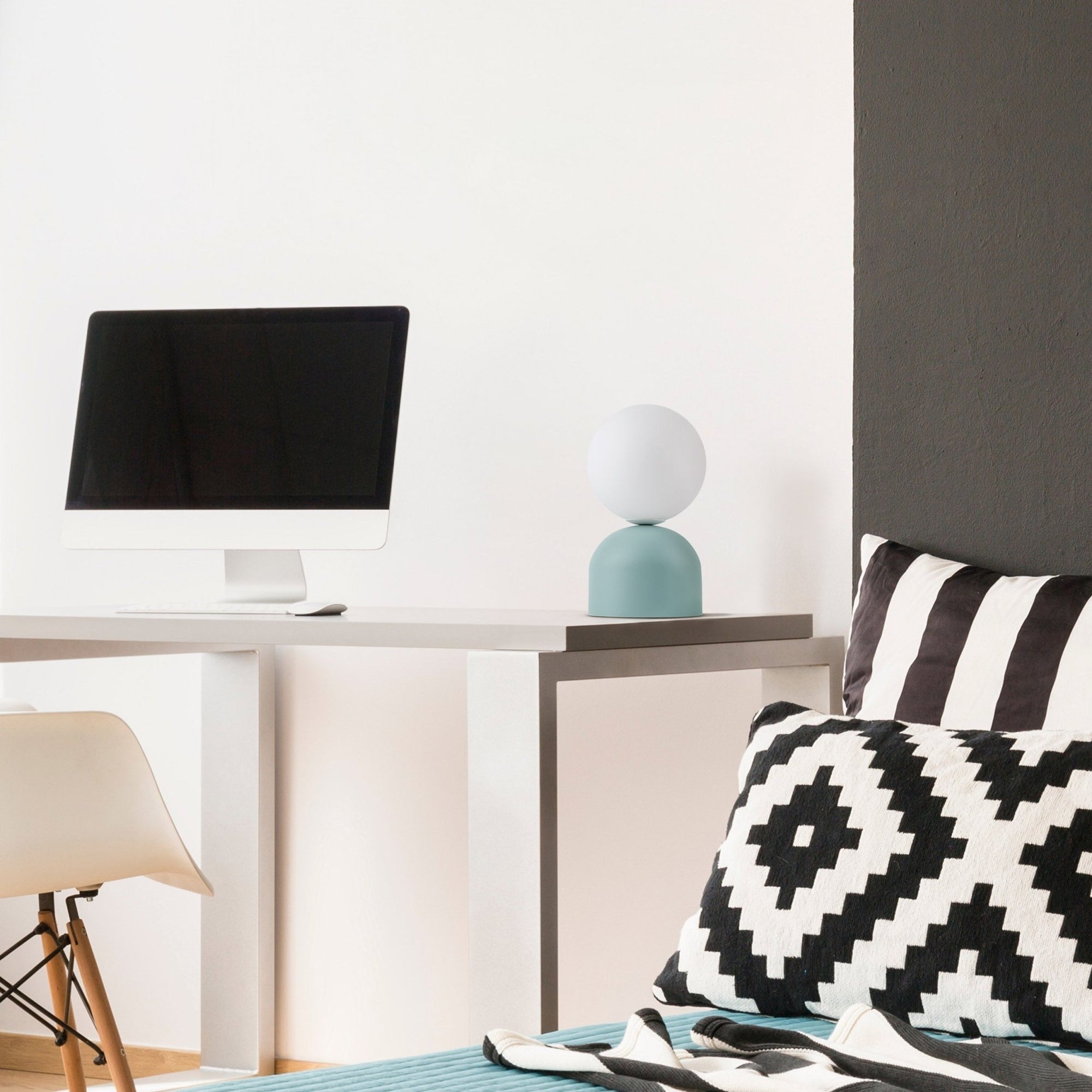 Miki Modern Glass Globe Table Lamp for Bedroom Nightstand, Living Room & Ambient Accent Lighting - Dekor Butik