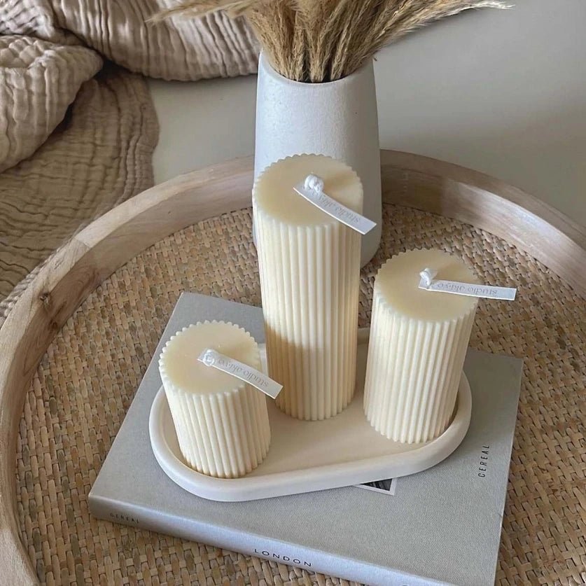 Candles and HoldersMinimalist Pillar Candle Set - 3 Colors - Dekor Butik