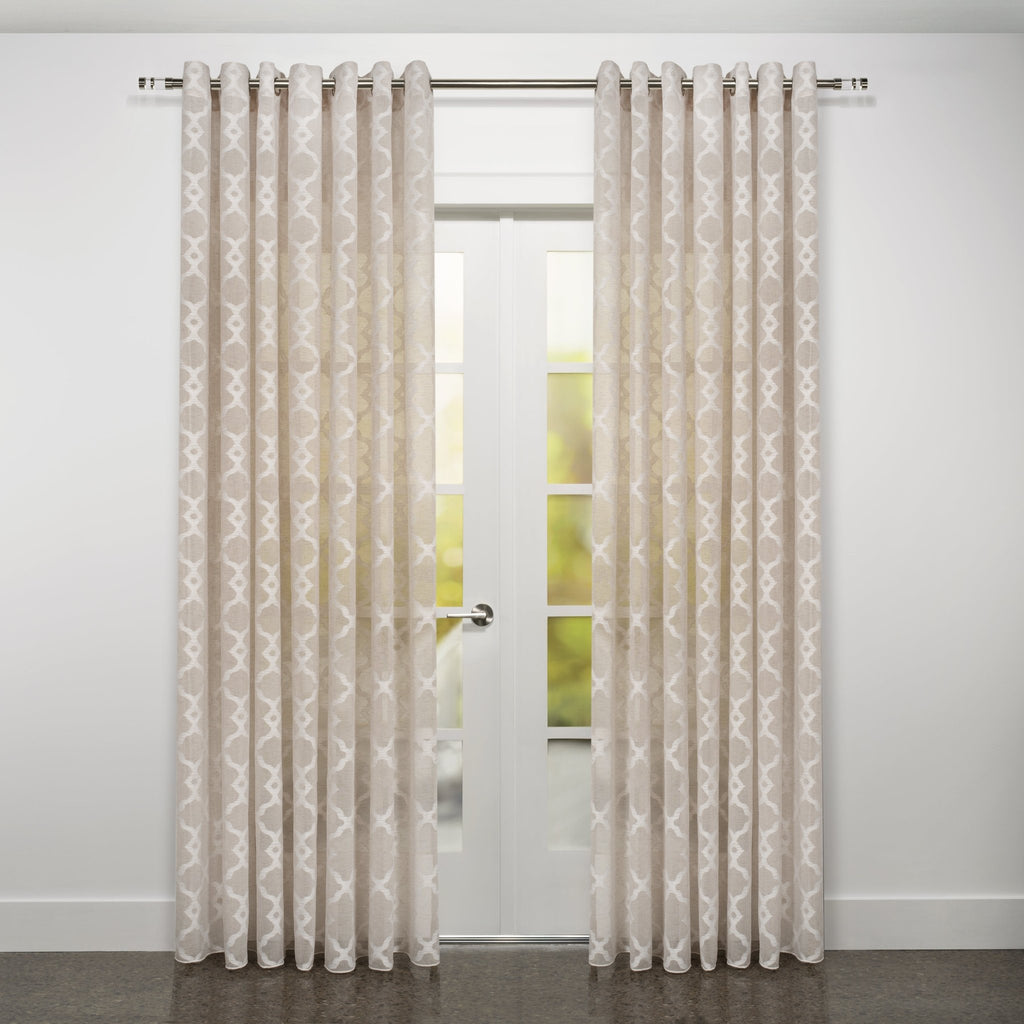 CurtainsModena Retro Jacquard Design Sheer Grommet Curtain 108" x 95" - Dekor Butik