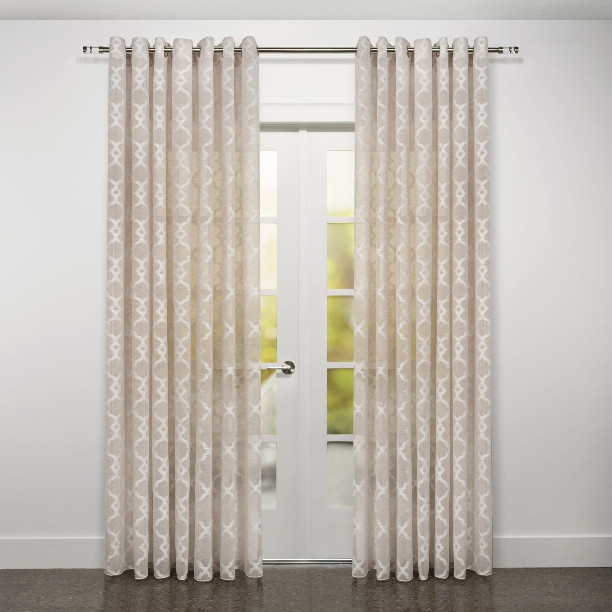 CurtainsModena Retro Jacquard Design Sheer Grommet Curtain 108" x 95" - Dekor Butik