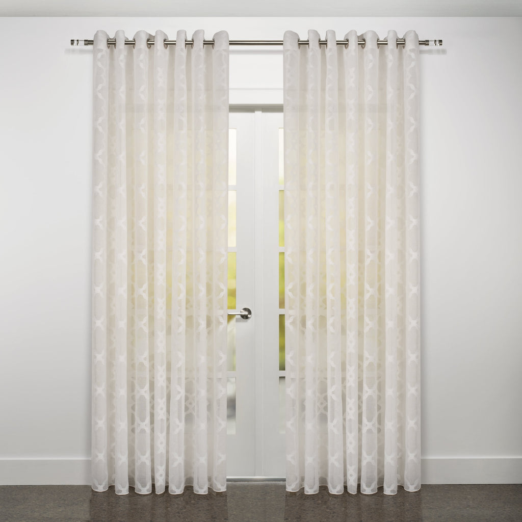 CurtainsModena Retro Jacquard Design Sheer Grommet Curtain 108" x 95" - Dekor Butik