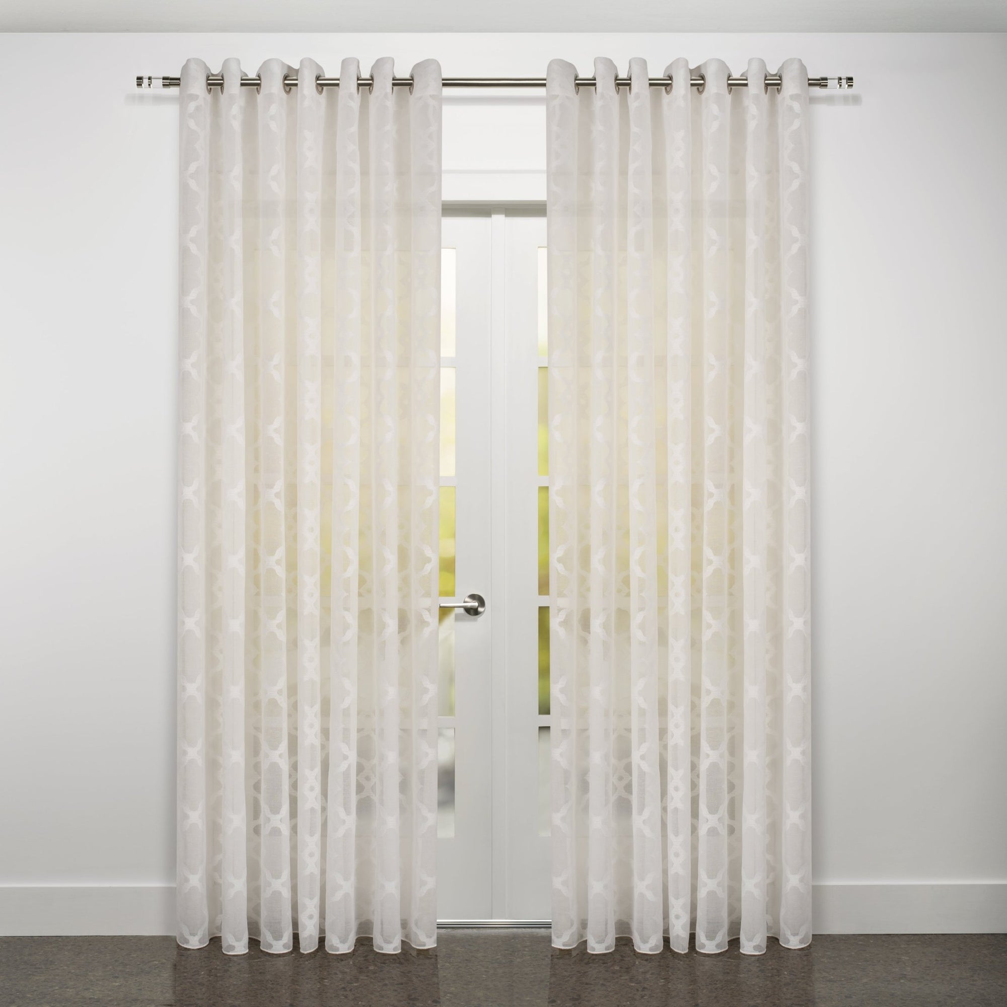 CurtainsModena Retro Jacquard Design Sheer Grommet Curtain 108" x 95" - Dekor Butik