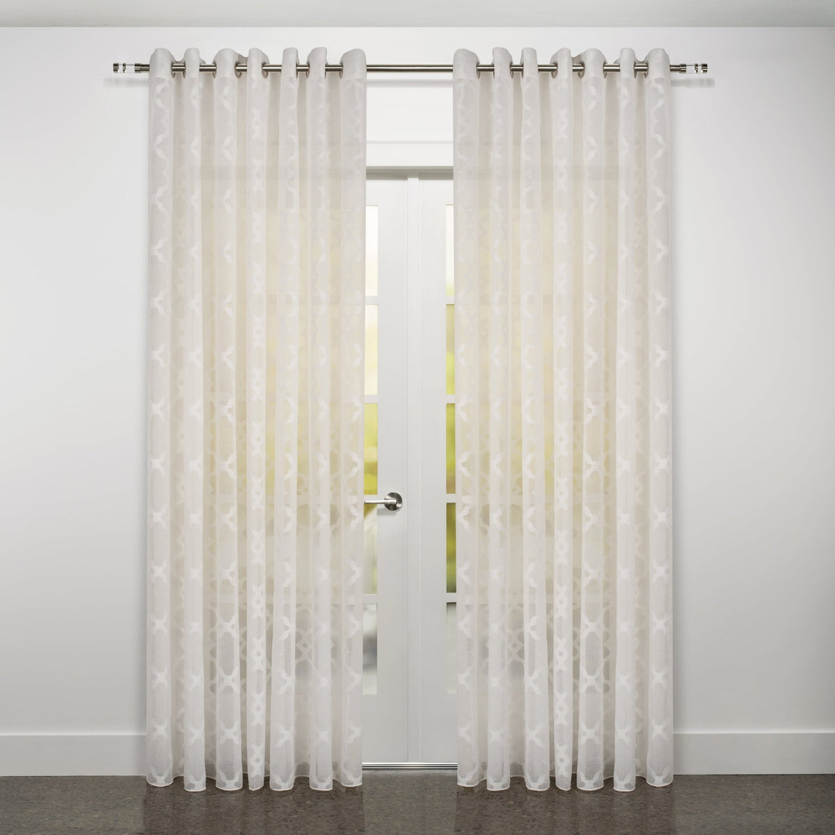 CurtainsModena Retro Jacquard Design Sheer Grommet Curtain 108" x 95" - Dekor Butik