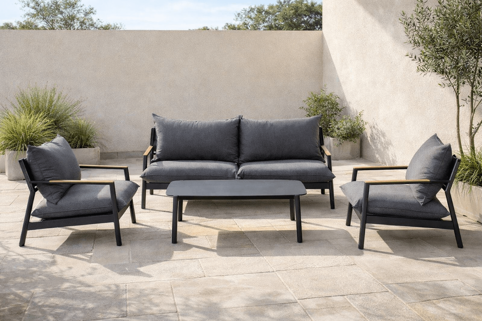 conversationalMonti 4 - Piece Aluminum Outdoor Conversational Set - Dekor Butik