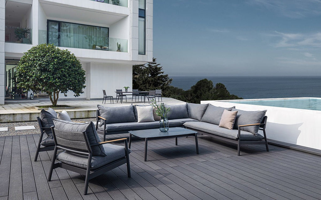 sectionalMonti Nordic Aluminum Sectional Set – Grey Cushions - Dekor Butik