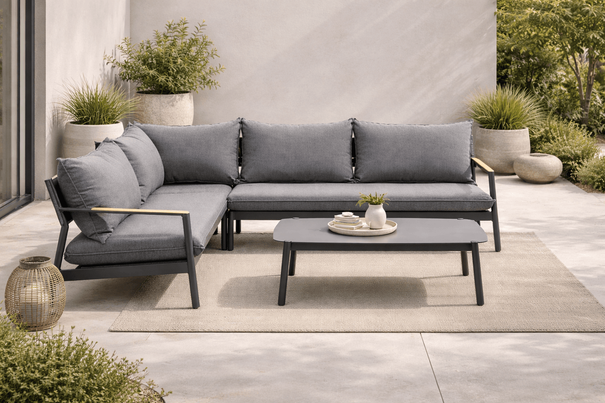sectionalMonti Nordic Aluminum Sectional Set – Grey Cushions - Dekor Butik