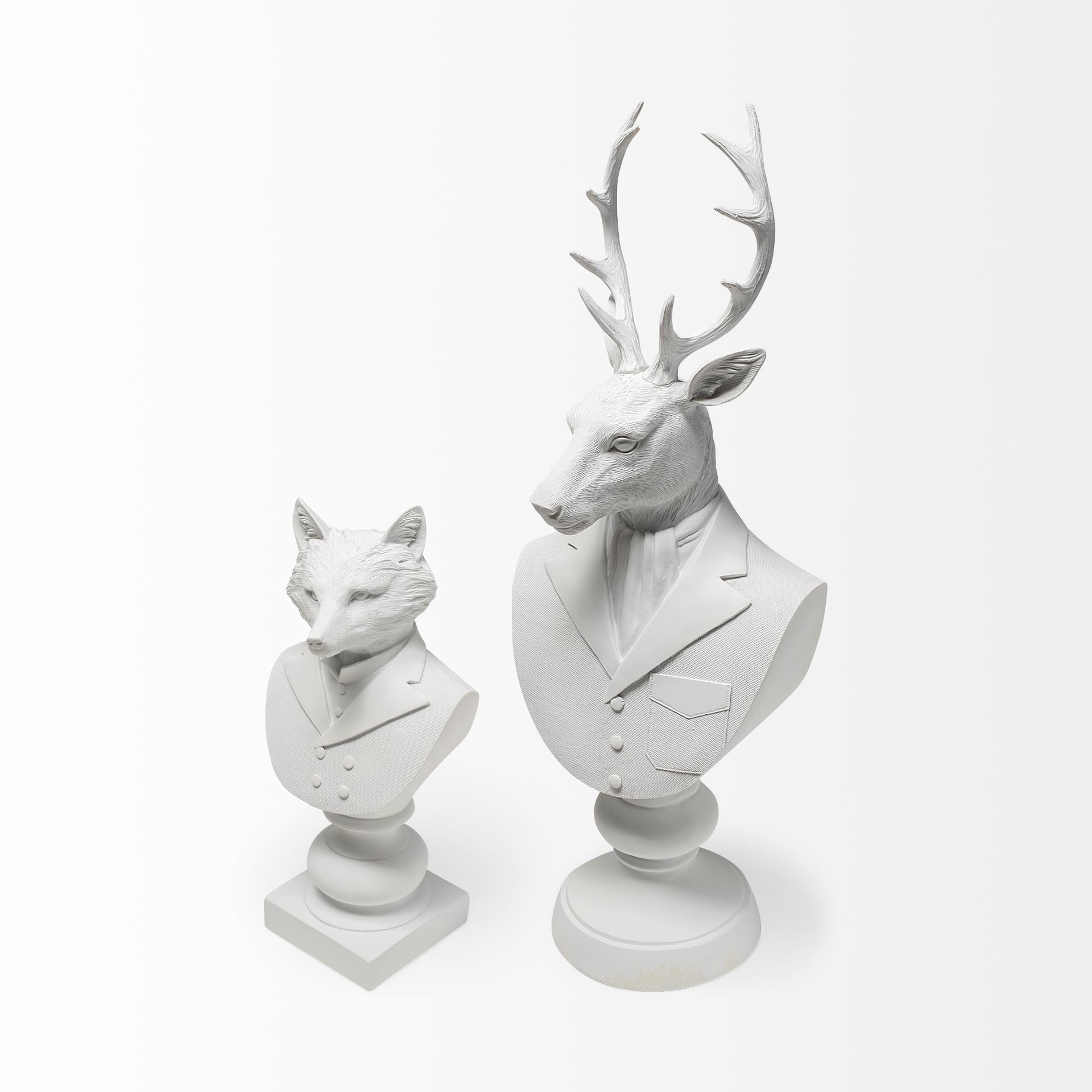 Murray 6L x 5W White Resin Business Fox - Dekor Butik