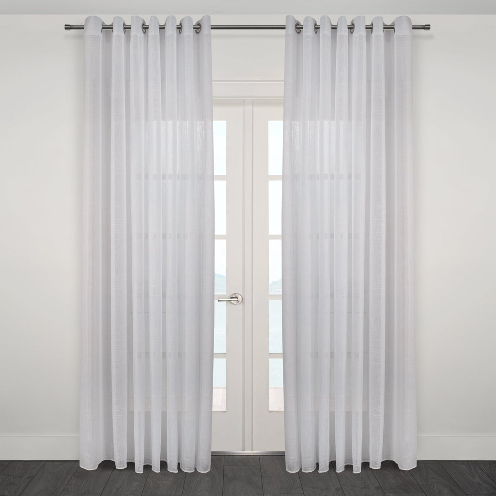 CurtainsMykonos Horizontal Striped Jacquard Sheer Grommet Curtain 108" x 95" - Dekor Butik