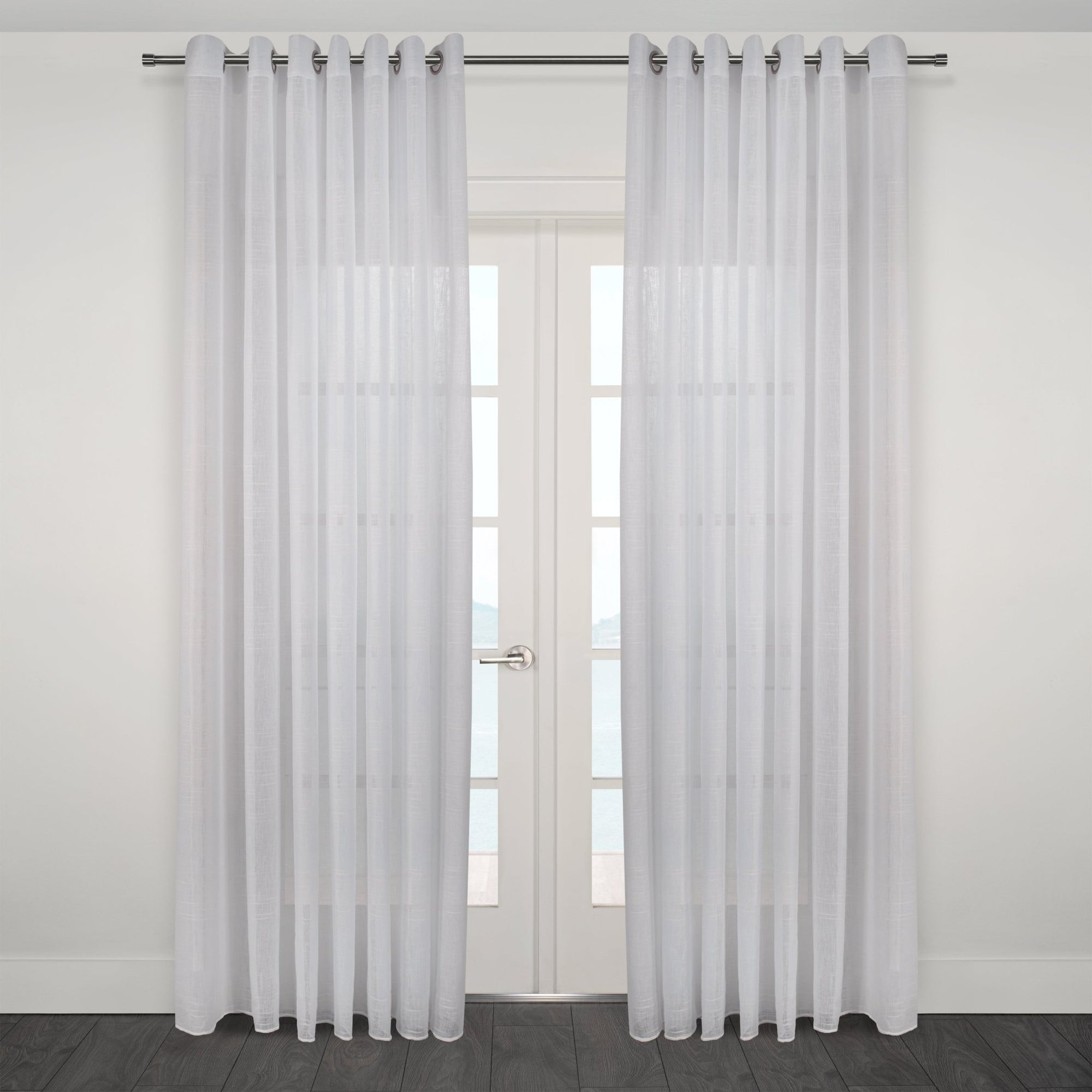 CurtainsMykonos Horizontal Striped Jacquard Sheer Grommet Curtain 108" x 95" - Dekor Butik
