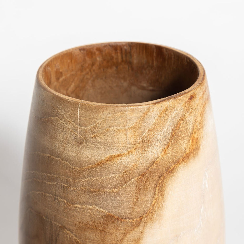 Natura Bari Vase Tall - White Wash Teak - Dekor Butik