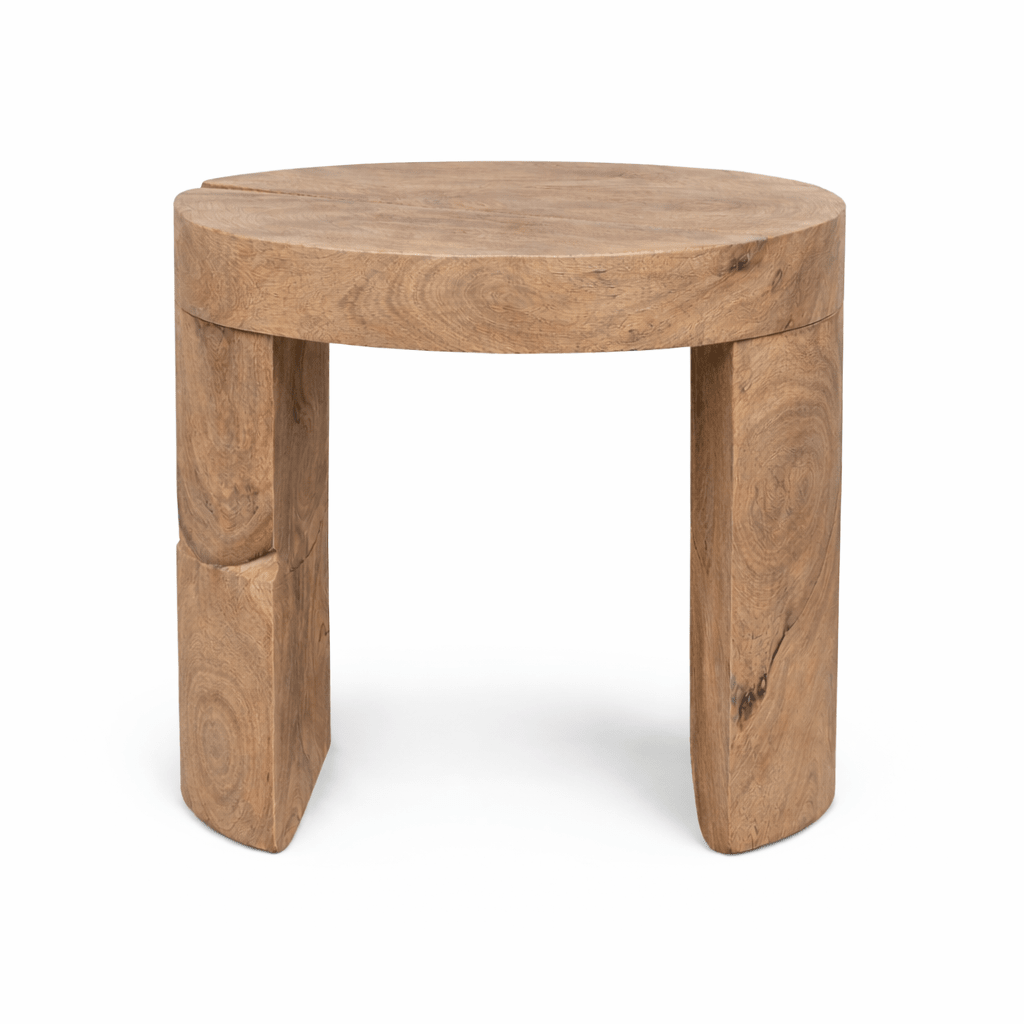baseNatura Bundar Accent Table - Bleached - Dekor Butik