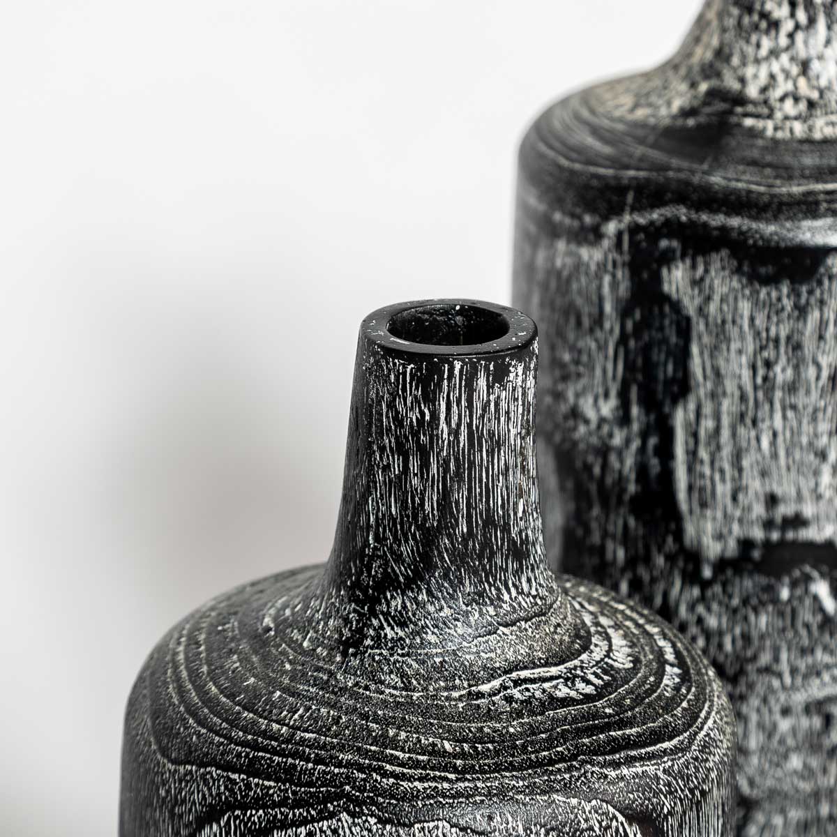 Natura Harper Vase Set of 3 - Burnt Black Teak - Dekor Butik