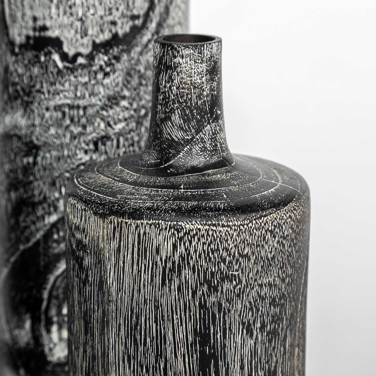 Natura Harper Vase Set of 3 - Burnt Black Teak - Dekor Butik
