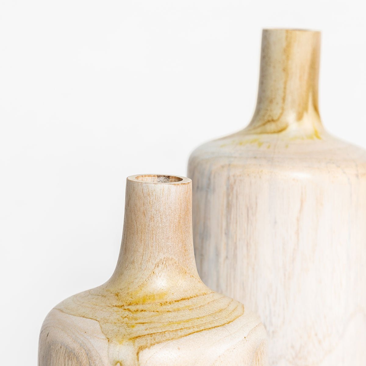 Natura Prado Vase Set of 2 - White Wash Teak - Dekor Butik