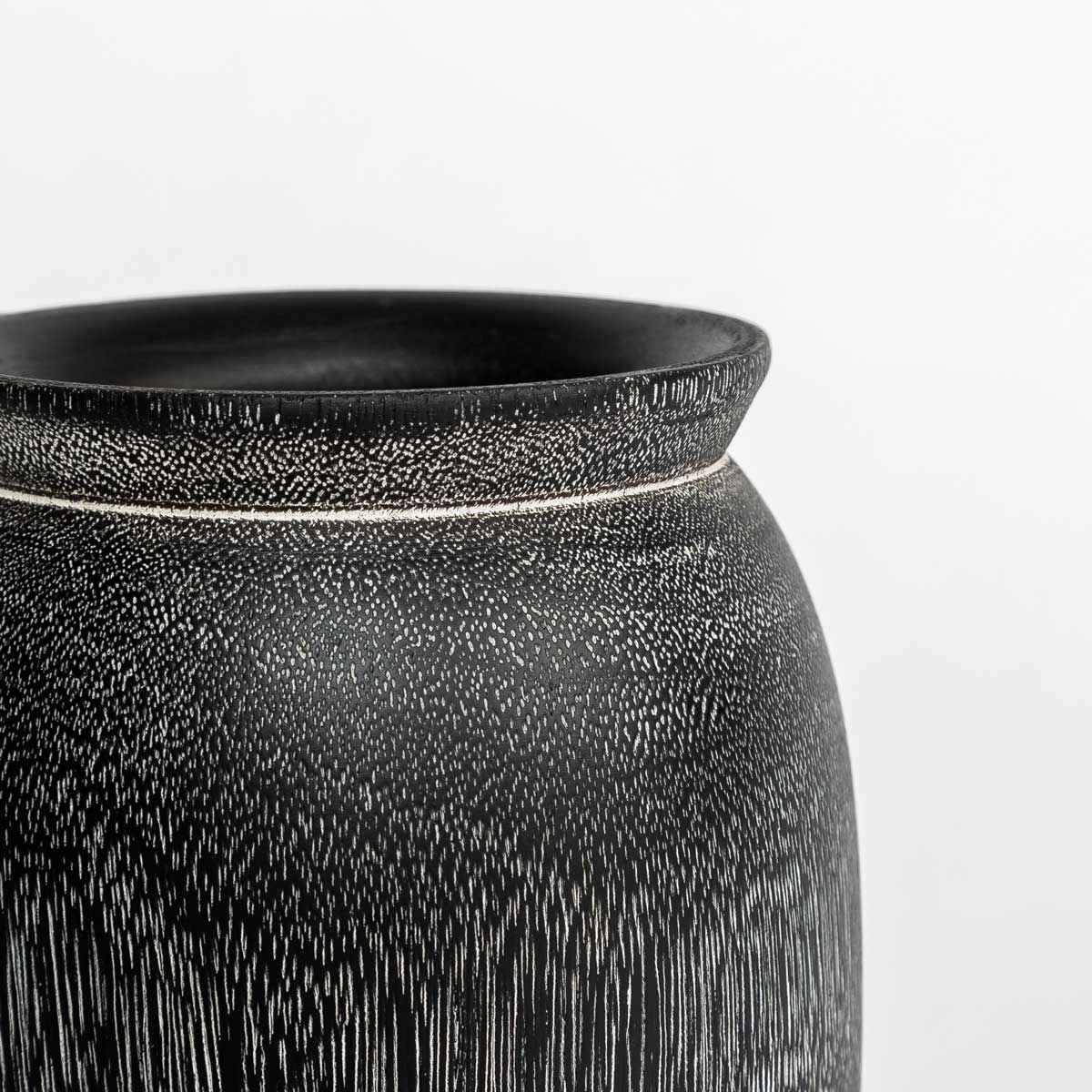 Natura Torino Vase Short - Black Teak - Dekor Butik