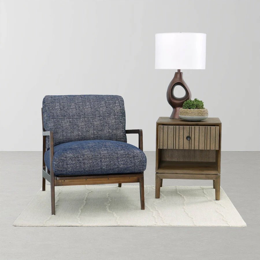Nature Low Round Grass and Concrete Pot - Dekor Butik