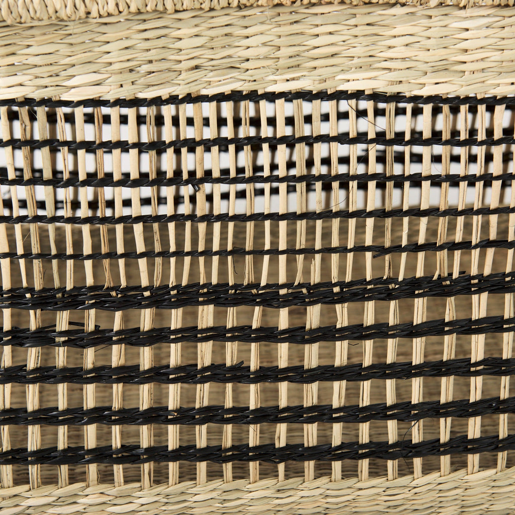 Nia 18.5L x 13.4W x 14.6H Set of 2 Light Brown Seagrass Rectangular Basket with Handles - Dekor Butik
