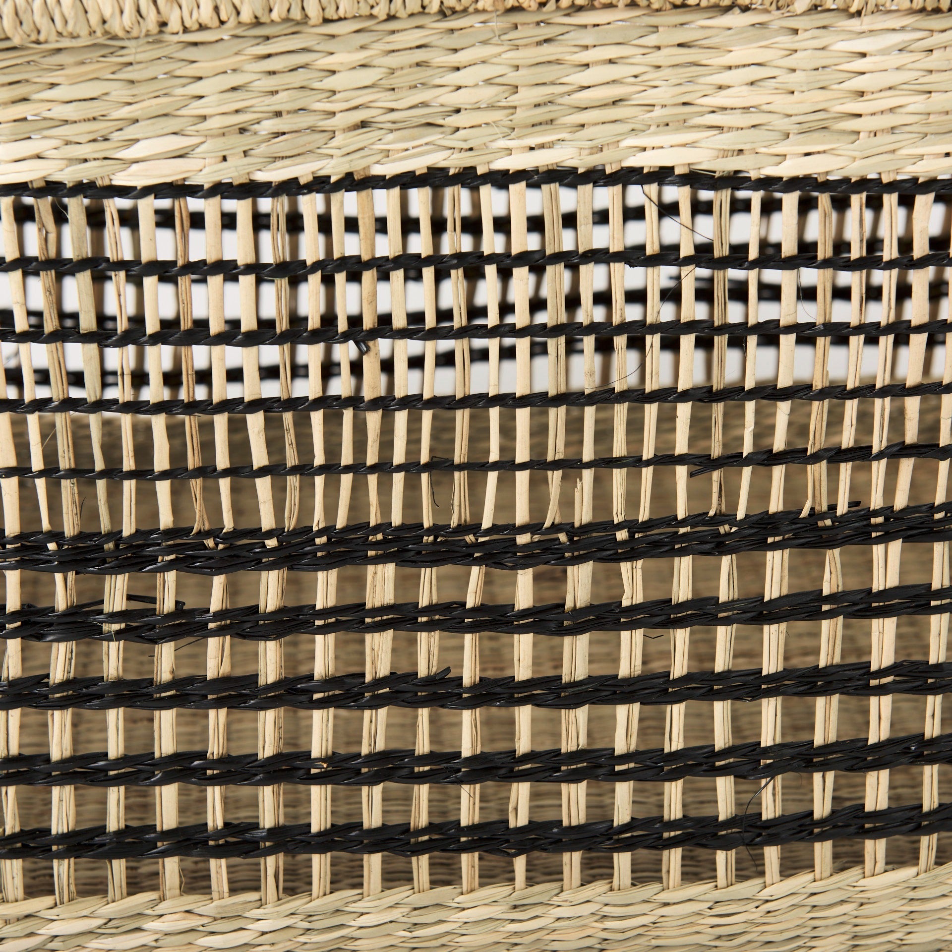 Nia 18.5L x 13.4W x 14.6H Set of 2 Light Brown Seagrass Rectangular Basket with Handles - Dekor Butik