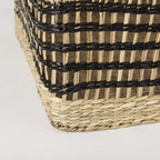Nia 18.5L x 13.4W x 14.6H Set of 2 Light Brown Seagrass Rectangular Basket with Handles - Dekor Butik