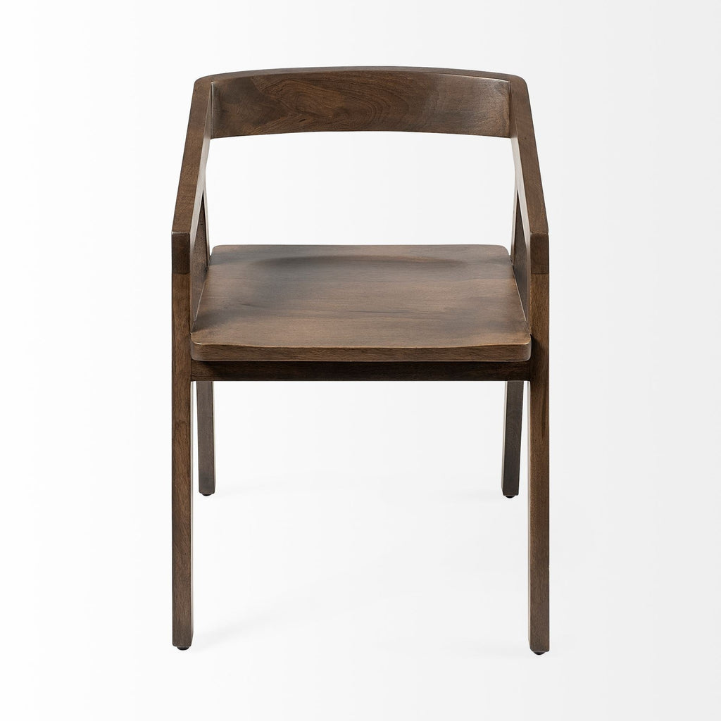 Nicholas I Onyx Brown Solid Wood Dining Chair - Dekor Butik