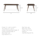 Nicholas II 72x39 Brown Solid Wood Top Metal/Wood Leg Dining Table - Dekor Butik