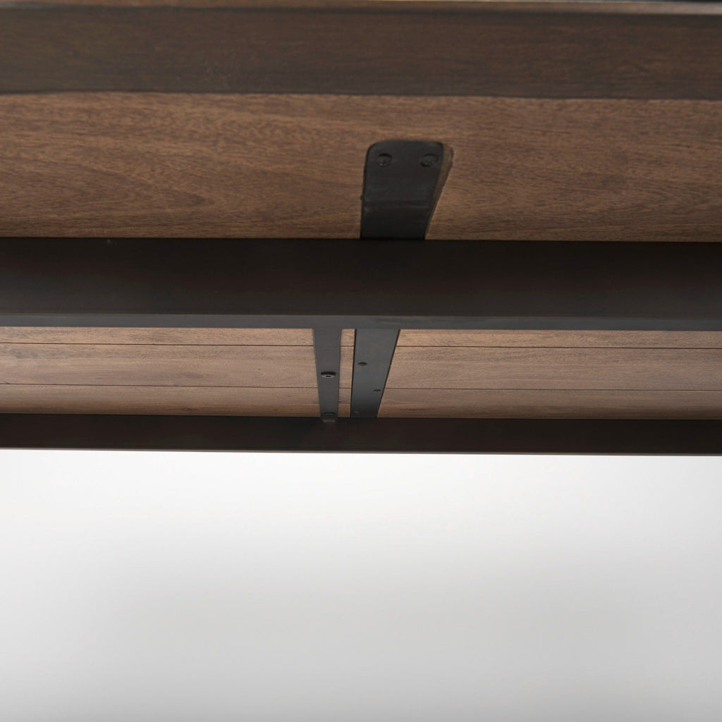 Nicholas II 72x39 Brown Solid Wood Top Metal/Wood Leg Dining Table - Dekor Butik
