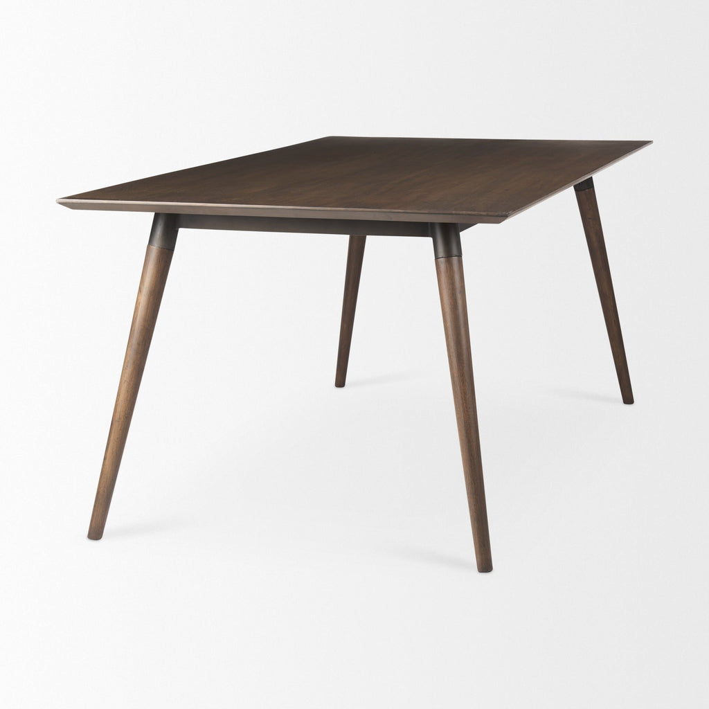 Nicholas II 72x39 Brown Solid Wood Top Metal/Wood Leg Dining Table - Dekor Butik