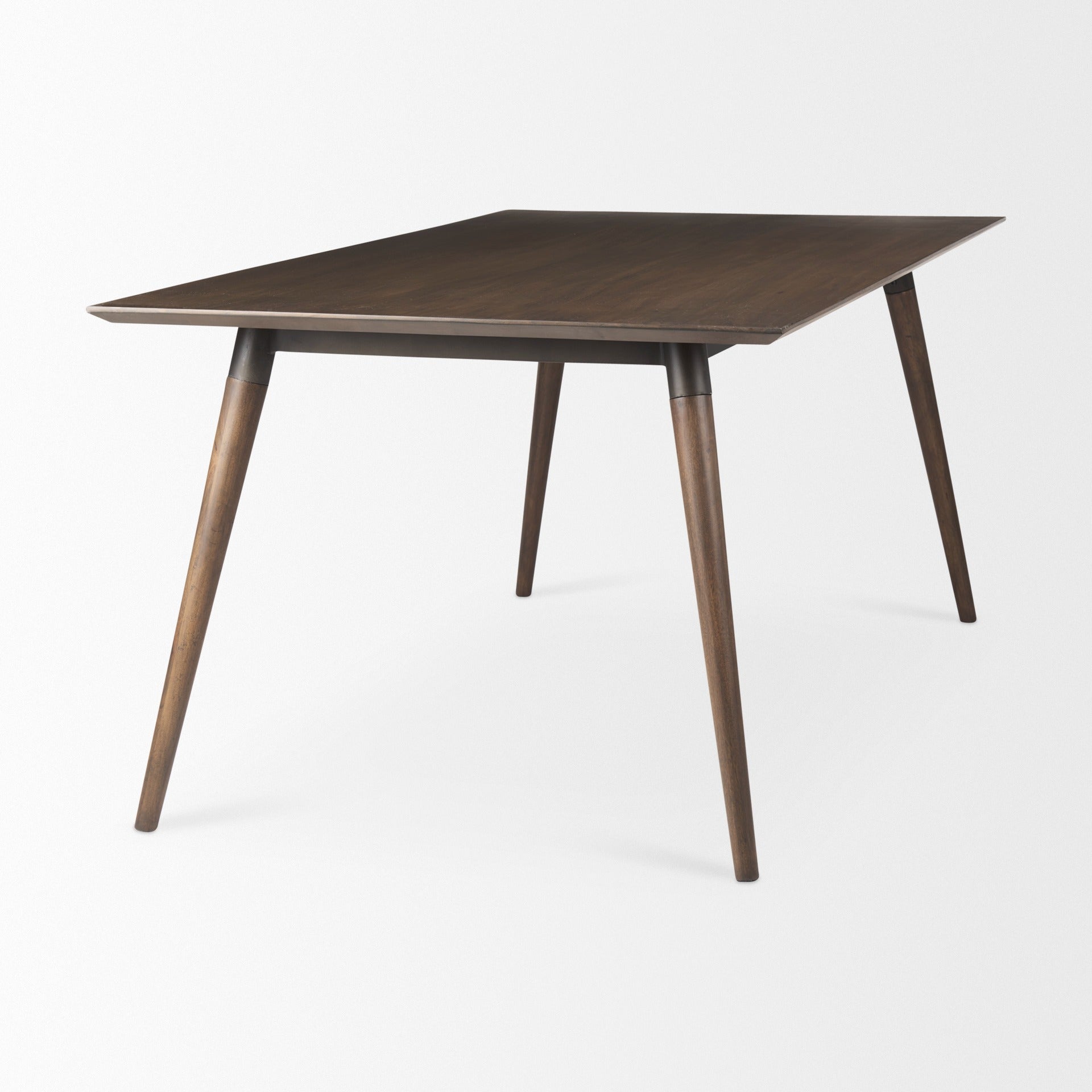 Nicholas II 72x39 Brown Solid Wood Top Metal/Wood Leg Dining Table - Dekor Butik