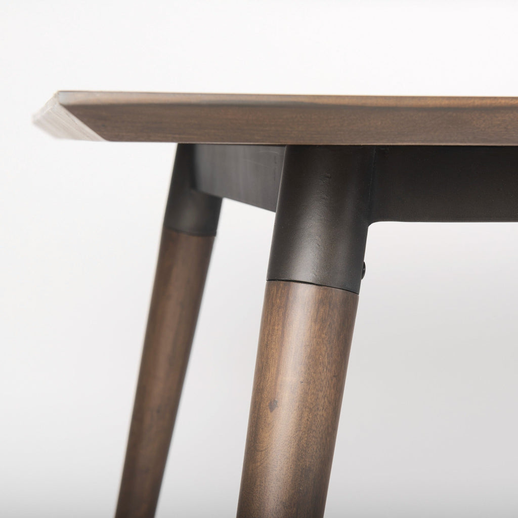 Nicholas II 72x39 Brown Solid Wood Top Metal/Wood Leg Dining Table - Dekor Butik