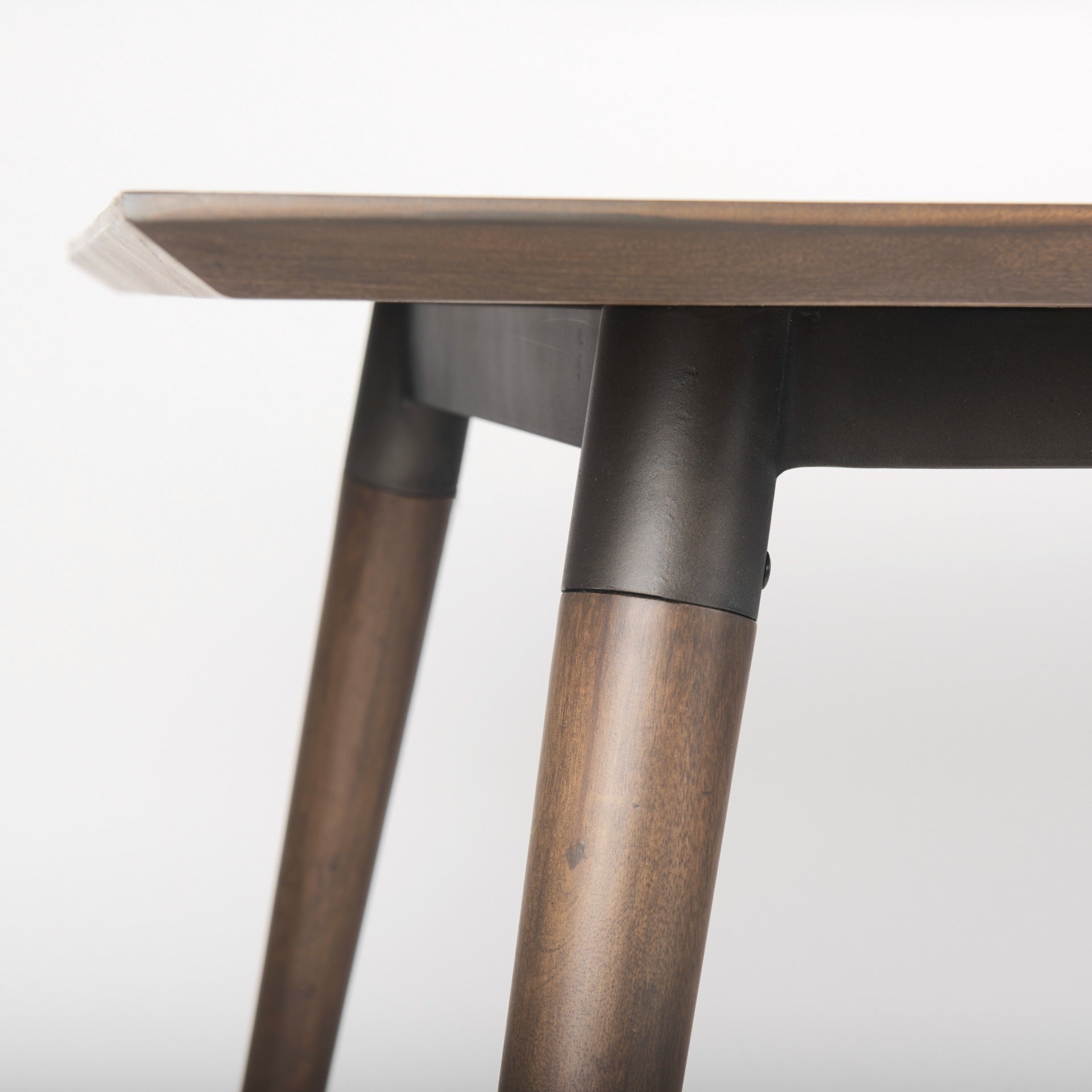 Nicholas II 72x39 Brown Solid Wood Top Metal/Wood Leg Dining Table - Dekor Butik