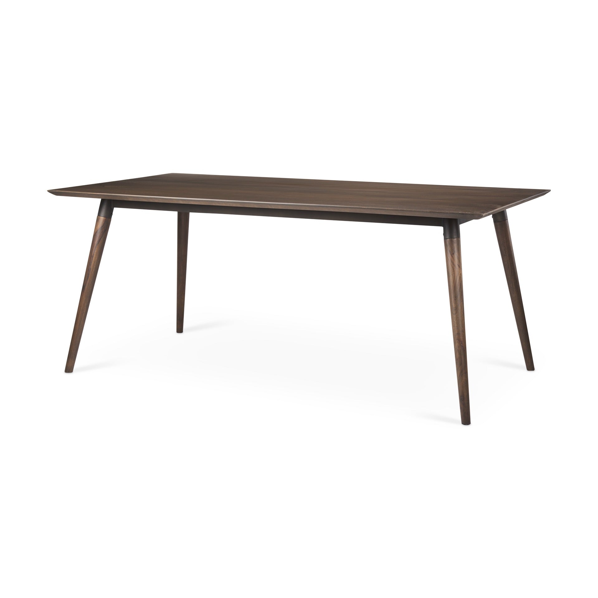 Nicholas II 72x39 Brown Solid Wood Top Metal/Wood Leg Dining Table - Dekor Butik