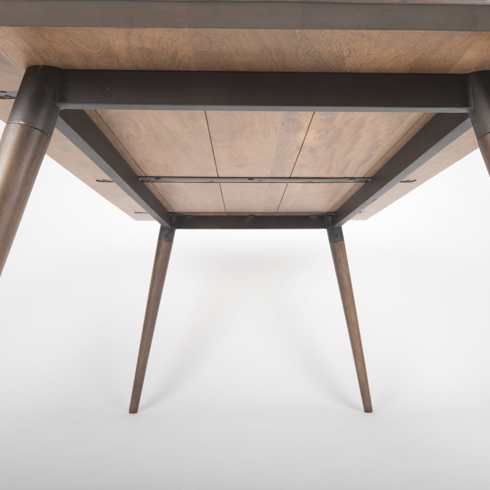 Nicholas II 72x39 Brown Solid Wood Top Metal/Wood Leg Dining Table - Dekor Butik