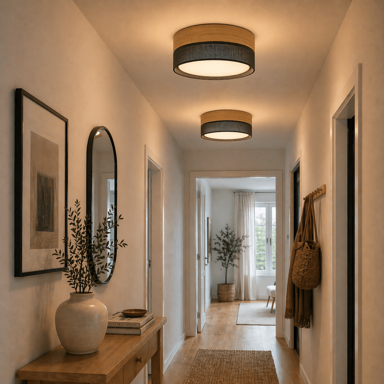 NICOL Scandinavian Flush Mount Ceiling Light Fixture for Kitchen, Hallway & Bedroom – Modern Minimalist Lighting - Dekor Butik