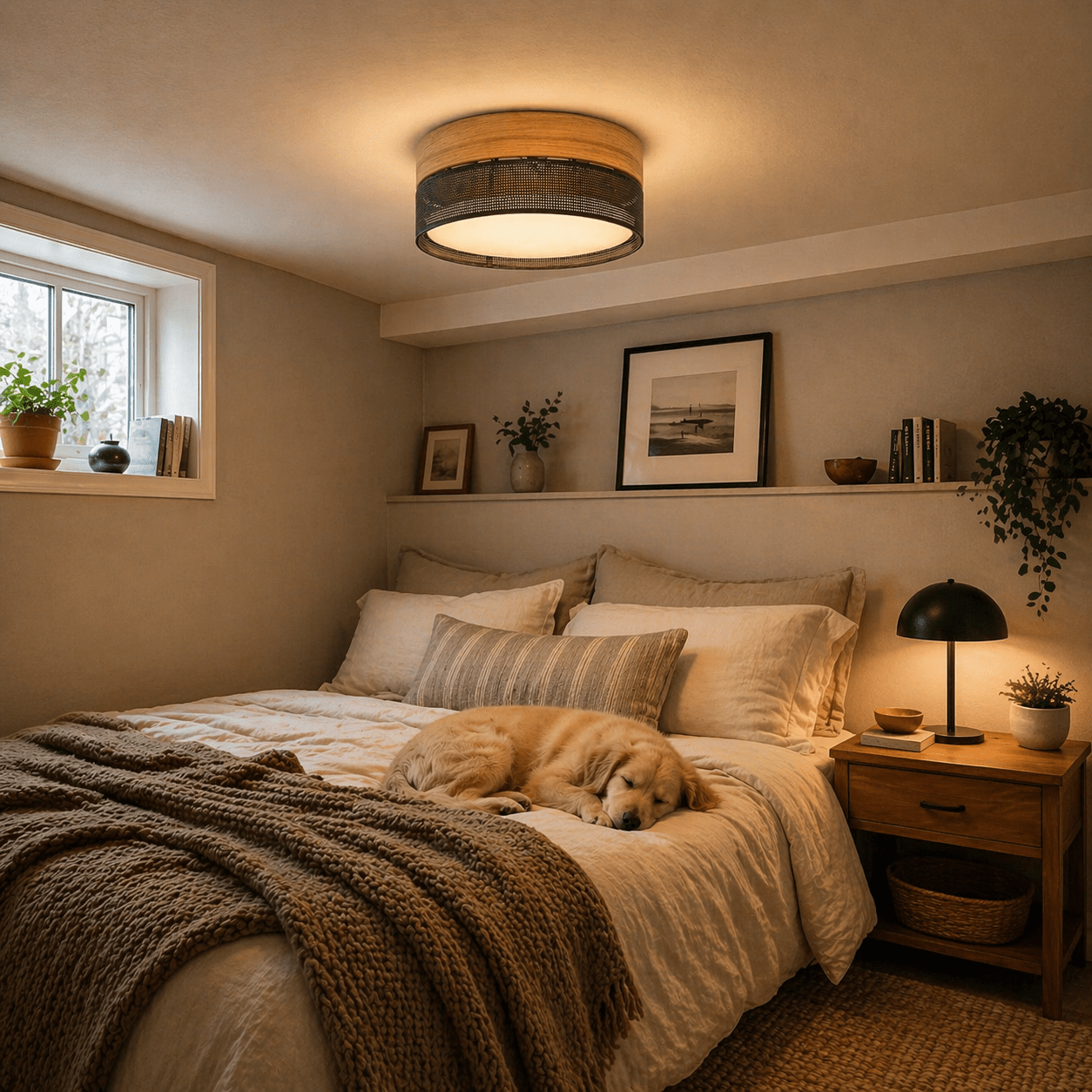 NICOL Scandinavian Flush Mount Ceiling Light Fixture for Kitchen, Hallway & Bedroom – Modern Minimalist Lighting - Dekor Butik