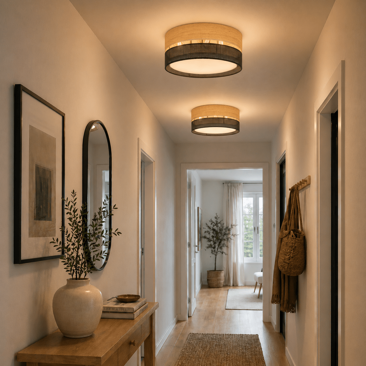 NICOL Scandinavian Flush Mount Ceiling Light for Hallway, Bedroom & Kitchen - Dekor Butik