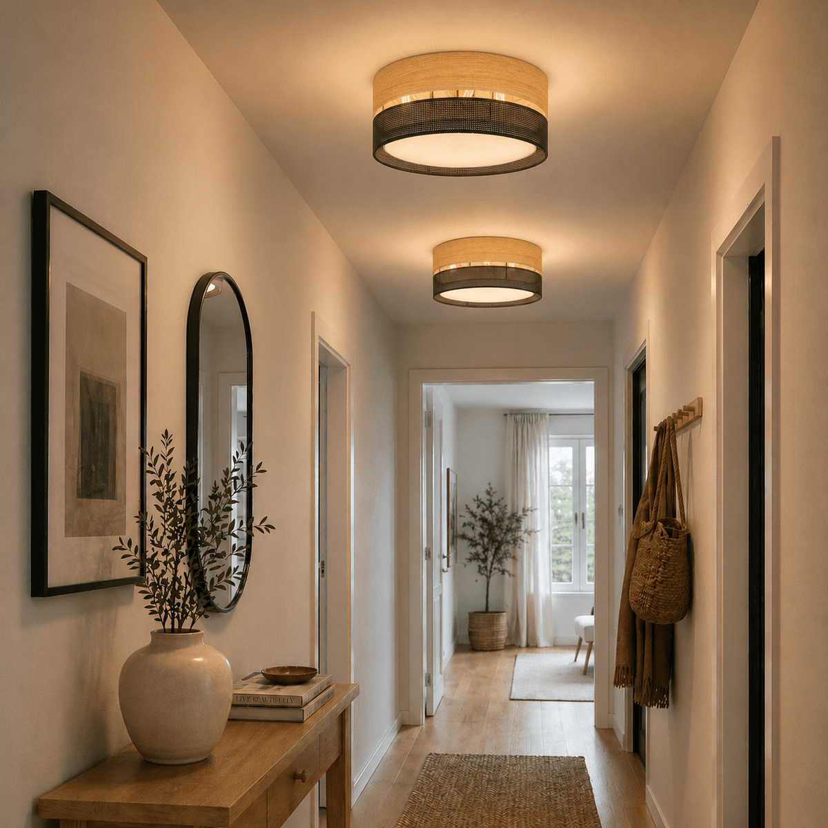 NICOL Scandinavian Flush Mount Ceiling Light for Hallway, Bedroom & Kitchen - Dekor Butik