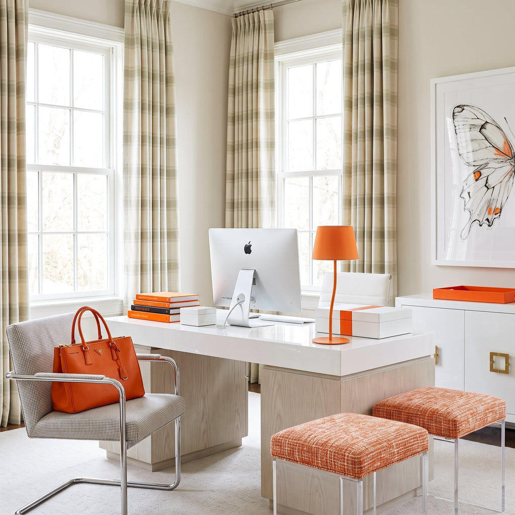 Table LampsNICOLA Orange Mid-Century Modern Table Lamp for Bedroom & Living Room - Dekor Butik