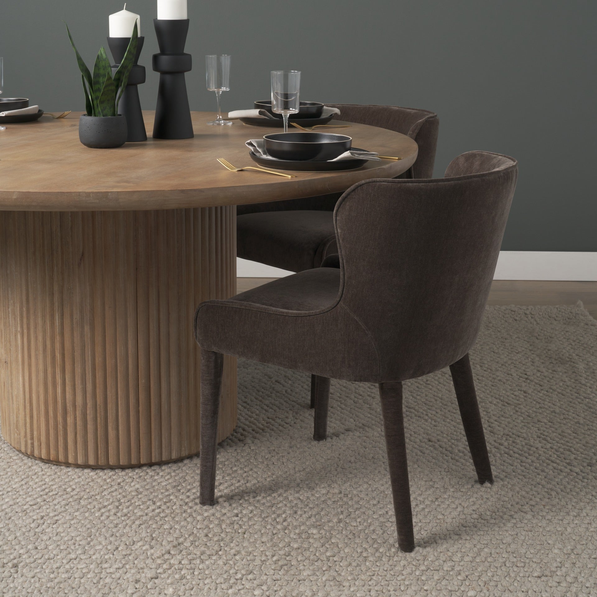 Nolan Slope Fabric Dining Chair - 3 Colours - Dekor Butik