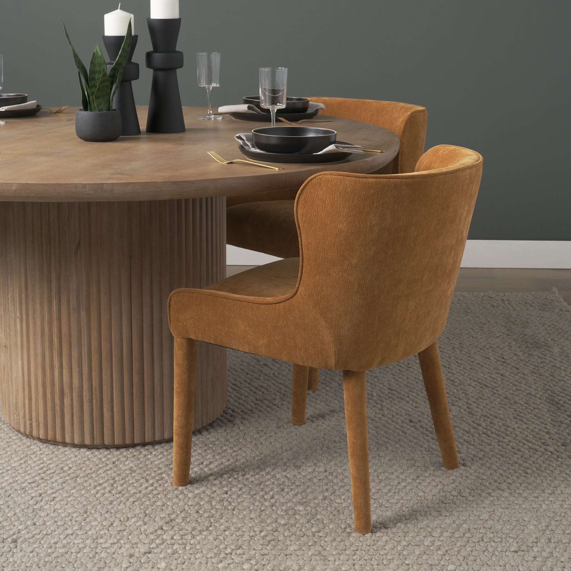 Nolan Slope Fabric Dining Chair - 3 Colours - Dekor Butik