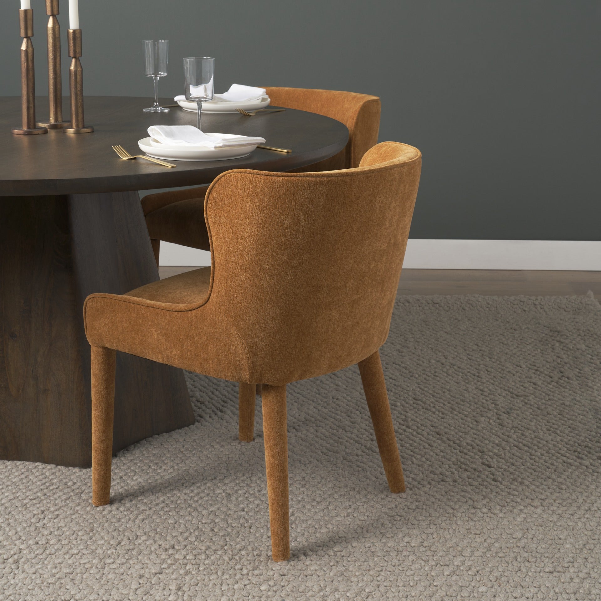 Nolan Slope Fabric Dining Chair - 3 Colours - Dekor Butik