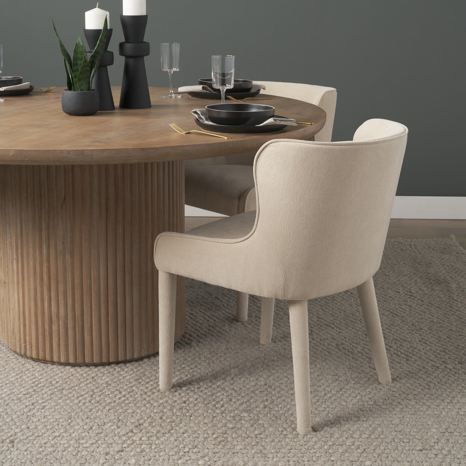 Nolan Slope Fabric Dining Chair - 3 Colours - Dekor Butik