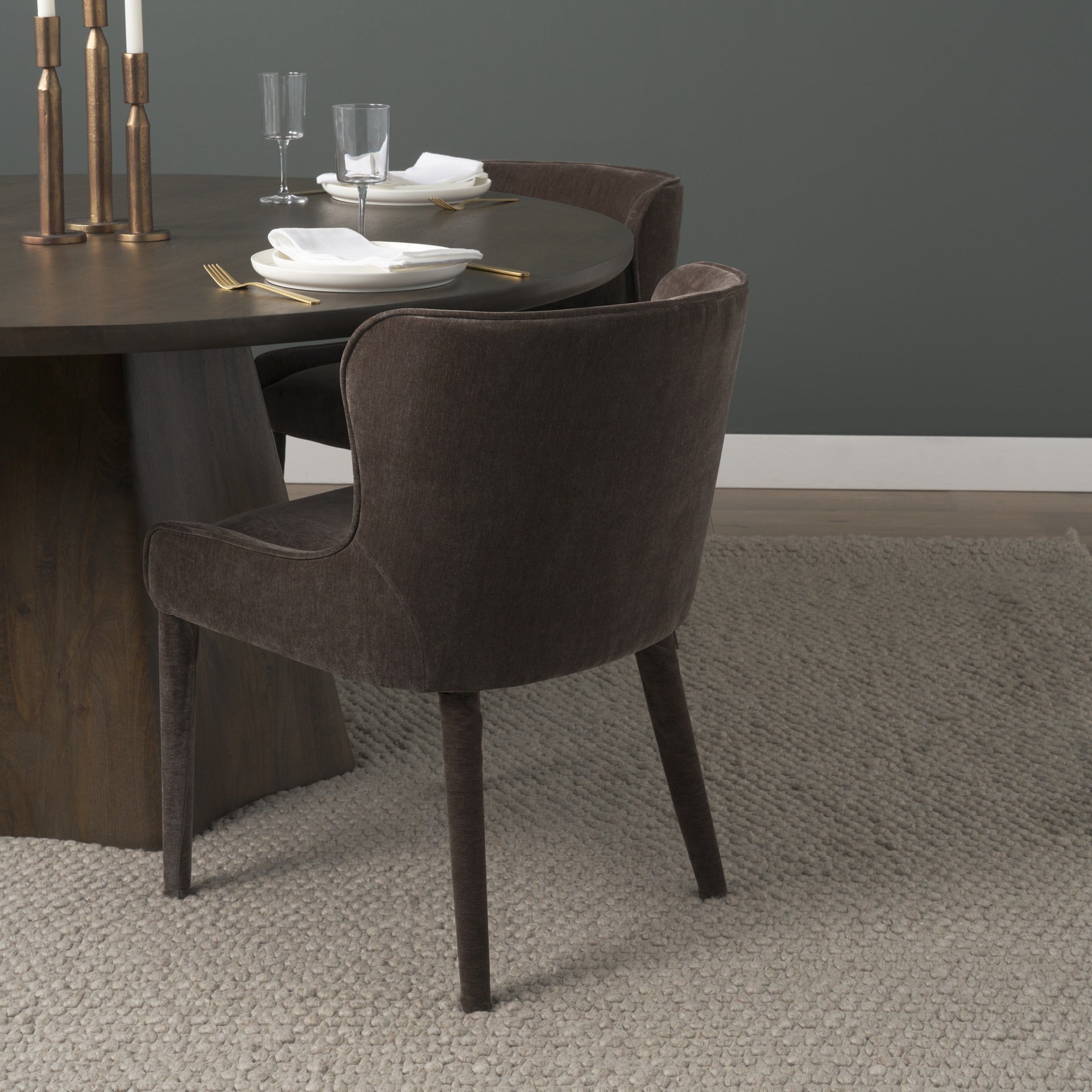 Nolan Slope Fabric Dining Chair - 3 Colours - Dekor Butik
