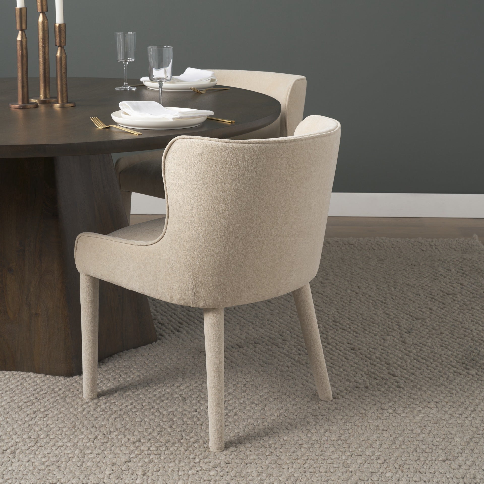 Nolan Slope Fabric Dining Chair - 3 Colours - Dekor Butik
